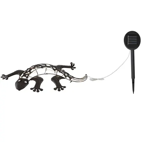 Solarleuchte Gecko - bronze antik - metall