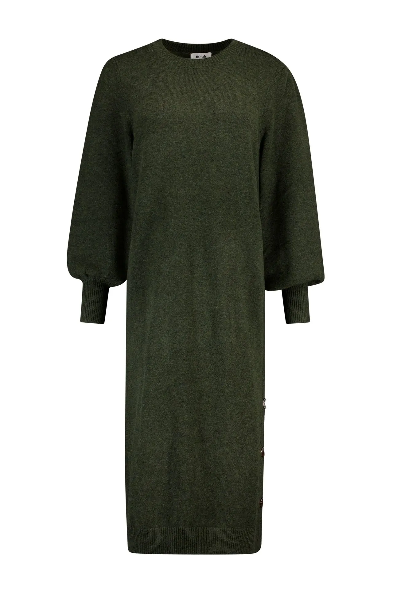 Groene gebreide midi jurk