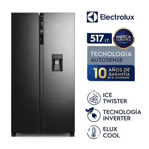 Refrigeradora Electrolux Side by Side 2 Puertas 517 Litros ERSA53K2HVB