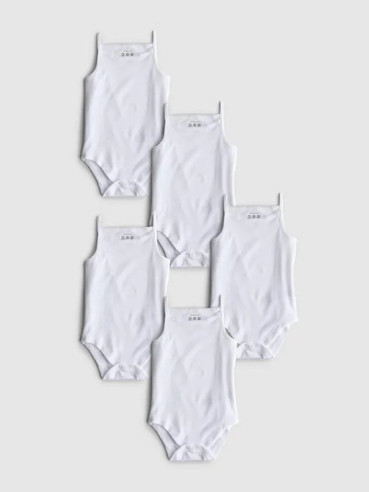 0-36 mois | Lot de 5 bodys à bretelles sans manches