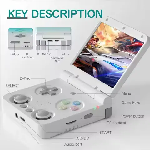 MIYOO FLIP V2 Handheld Game Players 3.5'' IPS Screen Linux System Onion OS Video Game Consoles Free Case Gamer Gift Retro Gaming