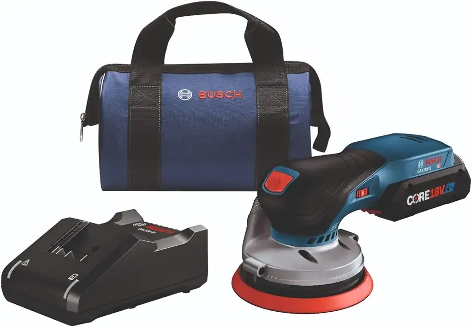 GEX18V-5B15 18V Brushless 5 In. Random Orbit Sander Kit with (1) CORE18V 4 Ah Advanced Power Battery