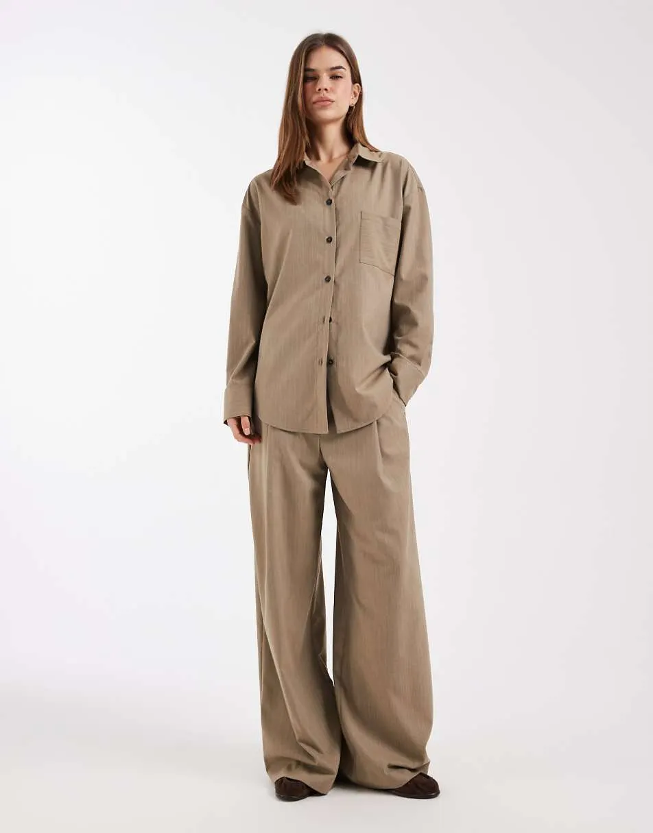 ASOS DESIGN tailored mensy shirt and trousers co-ord in stripe