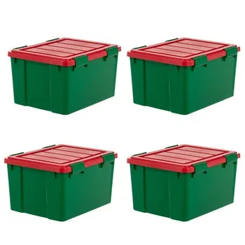 IRIS 44 Quart WeatherPro-seal Storage Bin, 4-pack