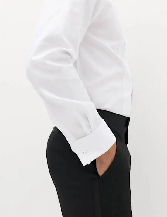 Slim Fit Cotton Dress Shirt with Bow Tie