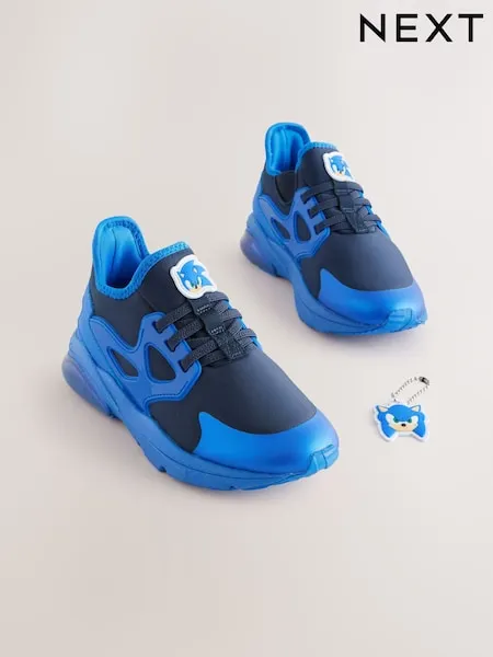Blue/White Sonic Elastic Lace Trainers