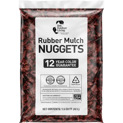 GroundSmart 1.5 Cubic feet Red Rubber Nuggets Bulk rubber mulch (IPEMA Certified for Playgrounds) Recycled Bulk Mulch
