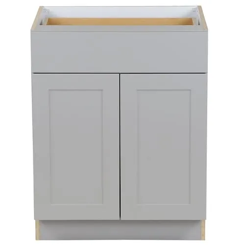 Hampton Bay Edson 27 in. W x 35 H x 25 D Assembled Kitchen Door Drawer Base Cabinet, Grey (B27)