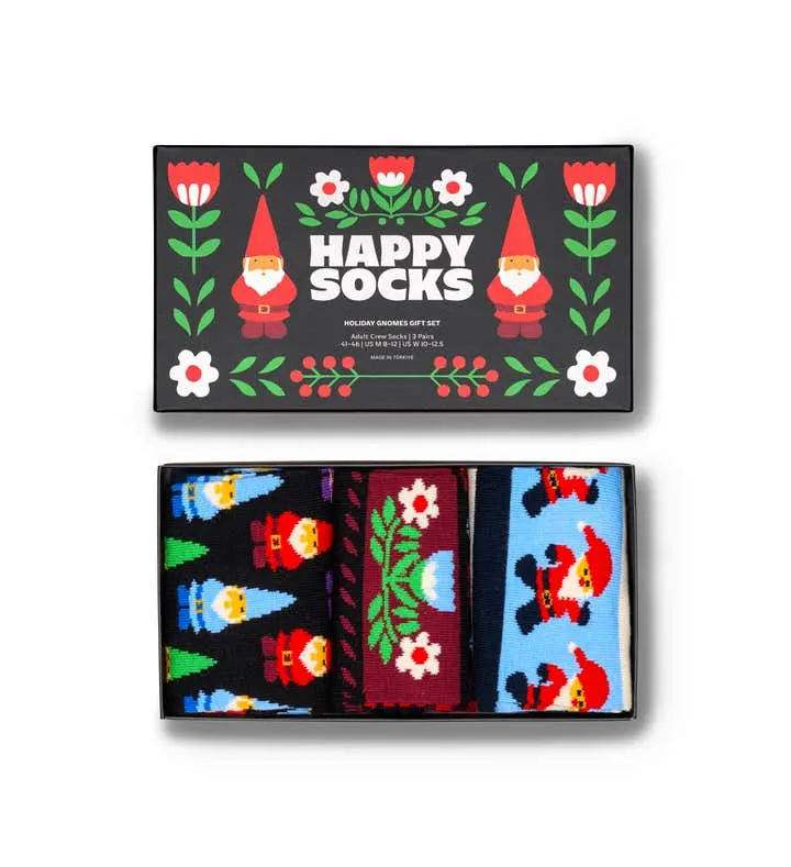 3-Pack Holiday Gnomes Socks Gift Set
