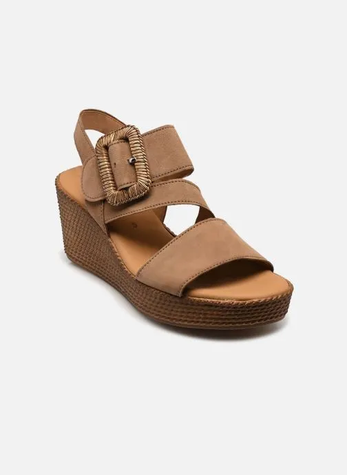 Sandalen met sleehak en plateau 84.771 dames bruin
