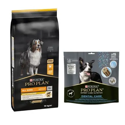 PURINA PRO PLAN 12 / 14 kg + friandises Dental Care 345 g ou 426 g offertes !