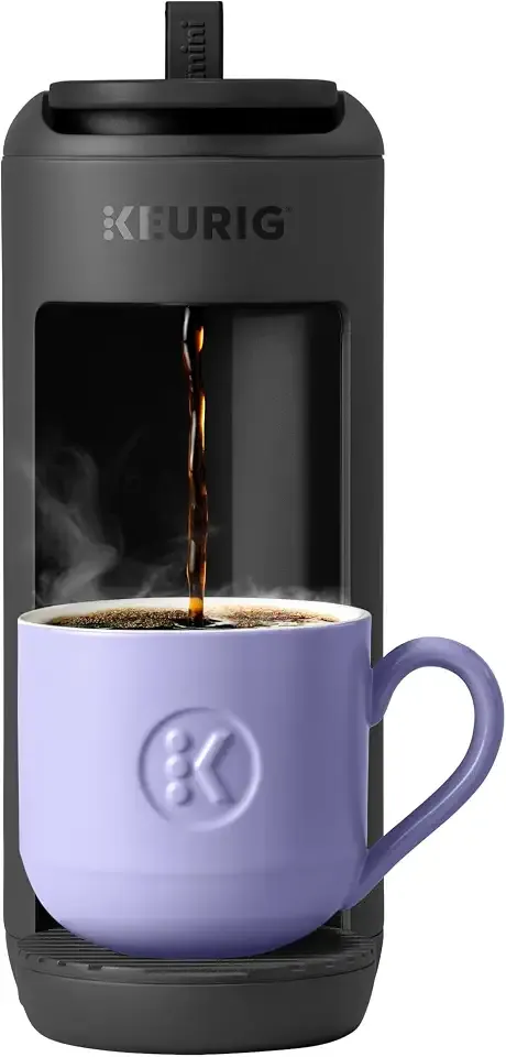 K-Mini Mate Single Serve K-Cup Pod Coffee Maker, Brews Up to 12 oz Cup, Compact Portable Coffee Machine for Small Spaces, Great for Dorms & Offices, Black