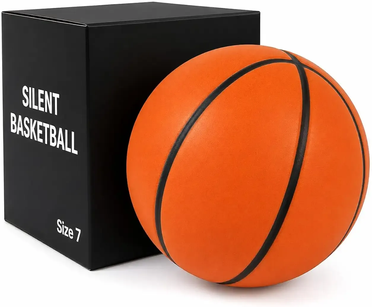 Silent Basketball Size 7 (29.5"),Airless Indoor Basketball for Training and Not Vacuum Shipped- Real Feel Higher Bounce Quieter and Deep Grooves for Birthdays or Christmas