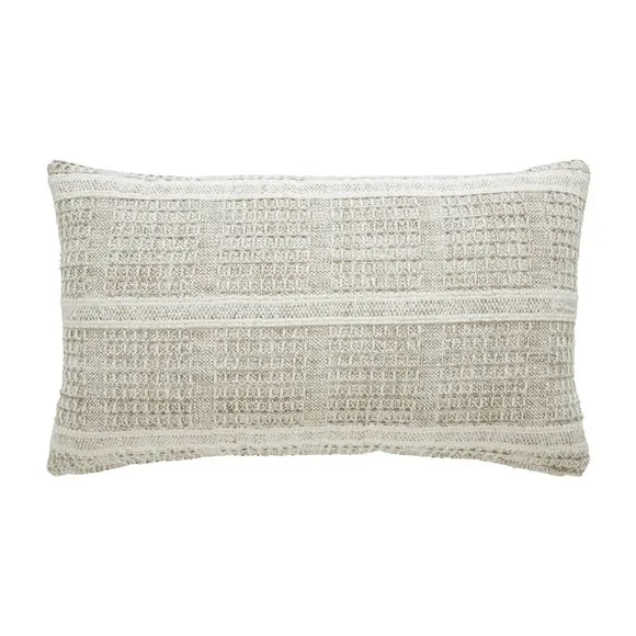 Better Homes & Gardens 14" x 24" Beige Chunky Woven Plaid Decorative Pillow