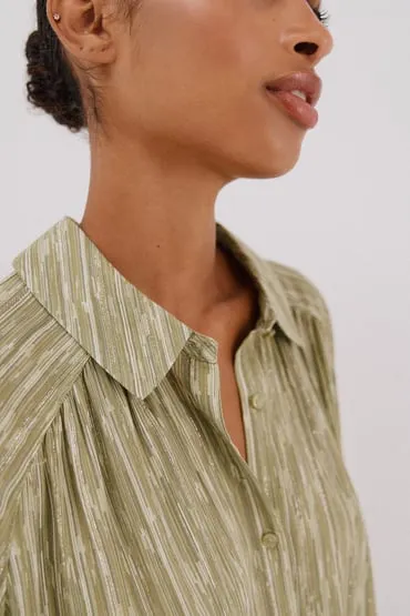 Blusa fluida estampada lurex