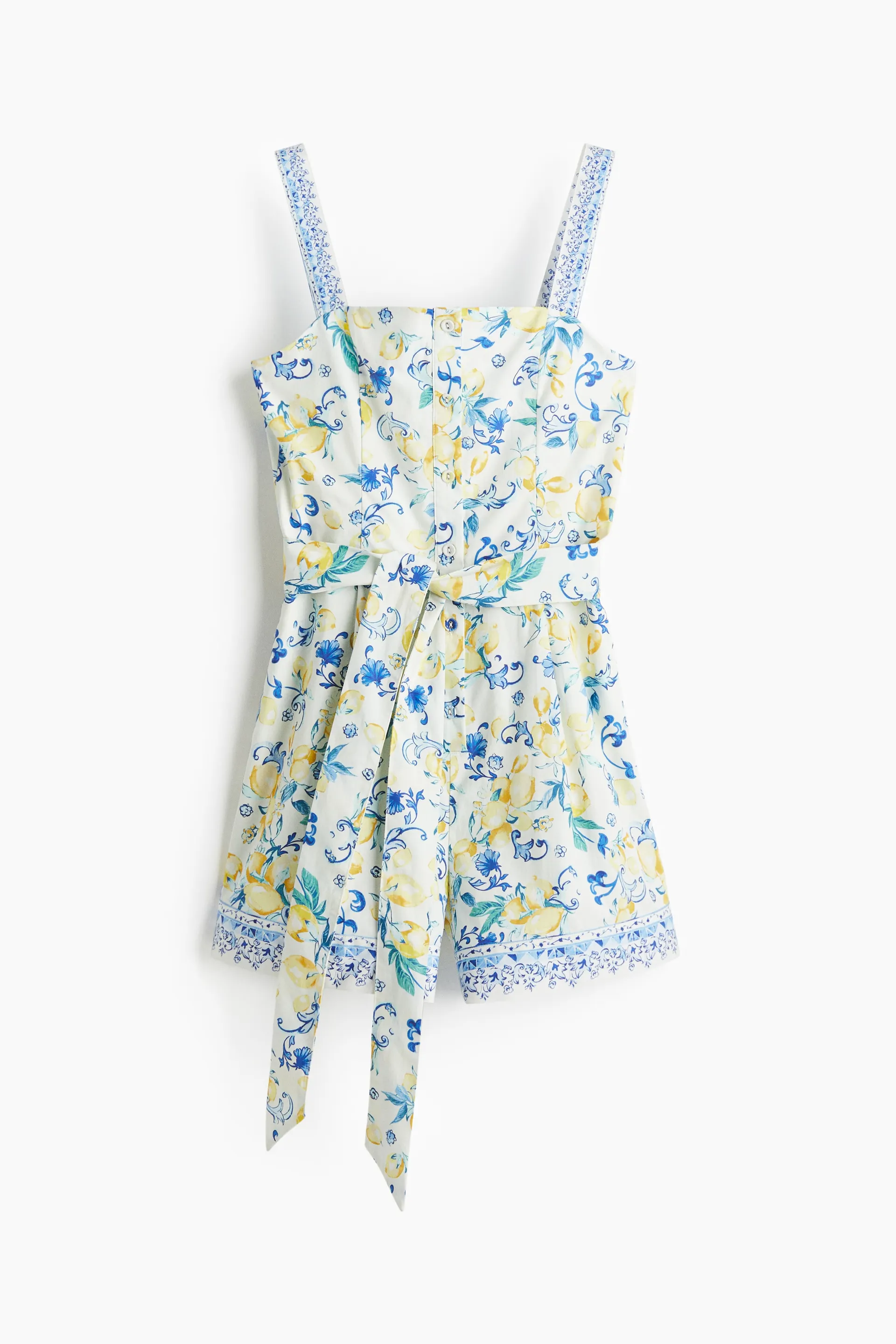 Playsuit i bomullspoplin
