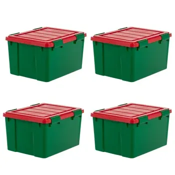 IRIS 44 Quart WeatherPro-seal Storage Bin, 4-pack