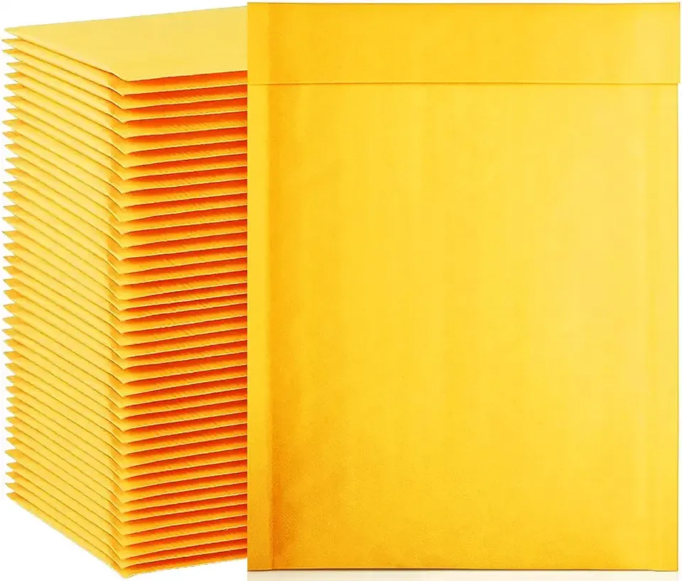 packbabol Kraft Bubble Mailers 6x10 Inch 100 Pcs,Small Self-Sealing Mail Shipping Bags,Yellow Padded Envelopes #0