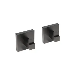 Appendiabiti da avvitare METAFORM Trend in zama nero opaco L 4 x H 5 cm