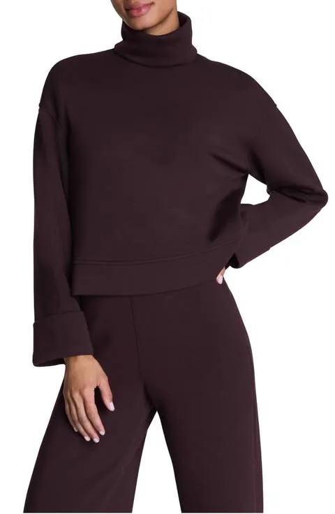 SPANX® Cuffed Sleeve Crop Turtleneck Sweatshirt