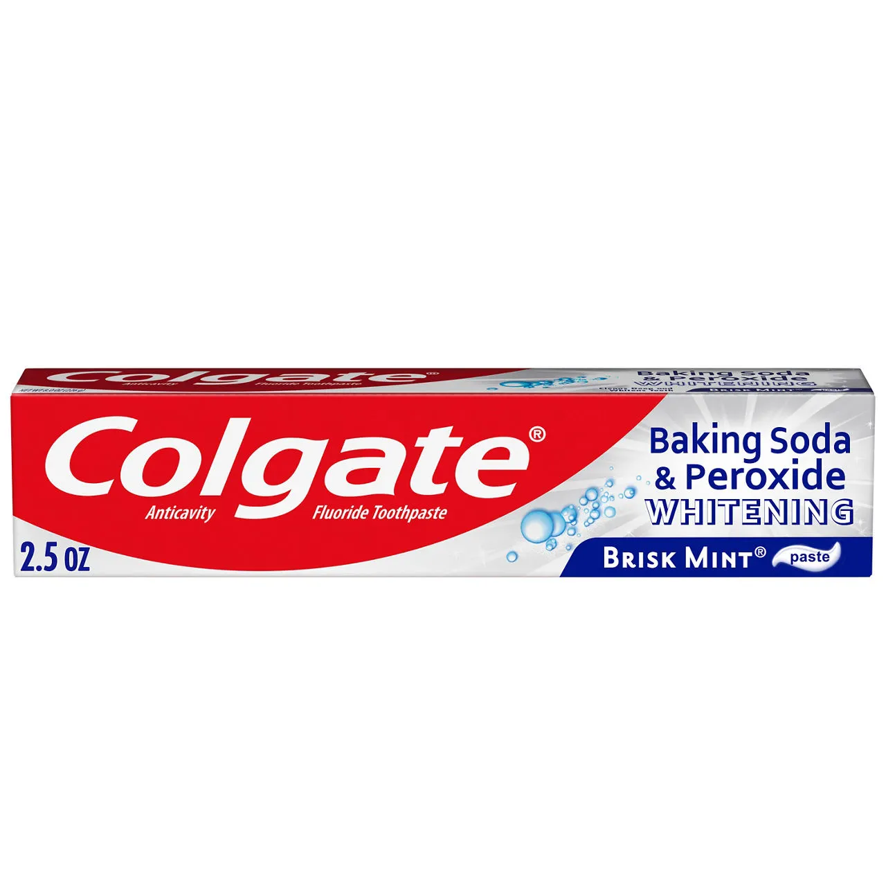 Colgate Baking Soda and Peroxide Whitening Toothpaste, Brisk Mint, 2.5 oz