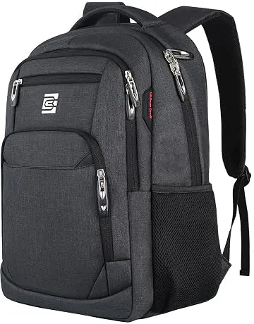 Volher Laptop Backpack,Business Travel Anti Theft Slim College Backpack | Water Resistant Durable Computer Bag Gift for Women & Men Fits 15.6 Inch Laptop and Notebook - Black
