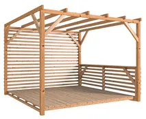 Pergola bois massif "New Concept" 3 x 3 mètres