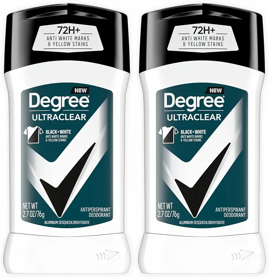 Degree Men UltraClear Antiperspirant Deodorant Black+White 2 Count 72-Hour Sweat & Odor Protection Antiperspirant For Men With MotionSense Technology 2.7 oz