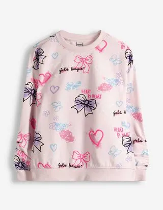 Felpa - Stampa allover - Rosa chiaro
