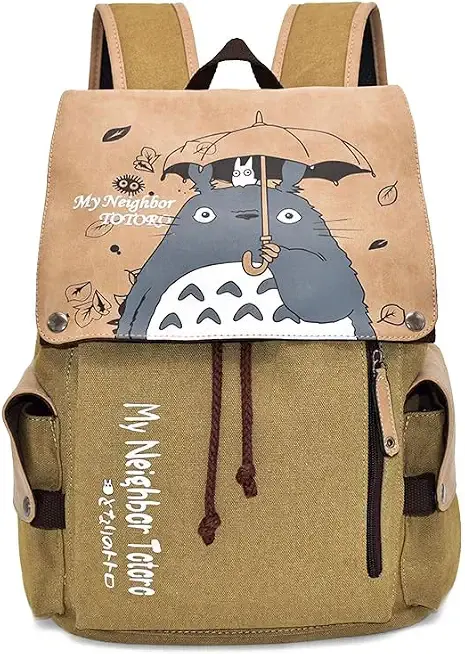 Japanese Anime Canvas Backpack for College Students Aesthetic Graphic Daypack with Multi Pockets, Vintage Travel Laptop Rucksack for Young Adults & Anime Fans