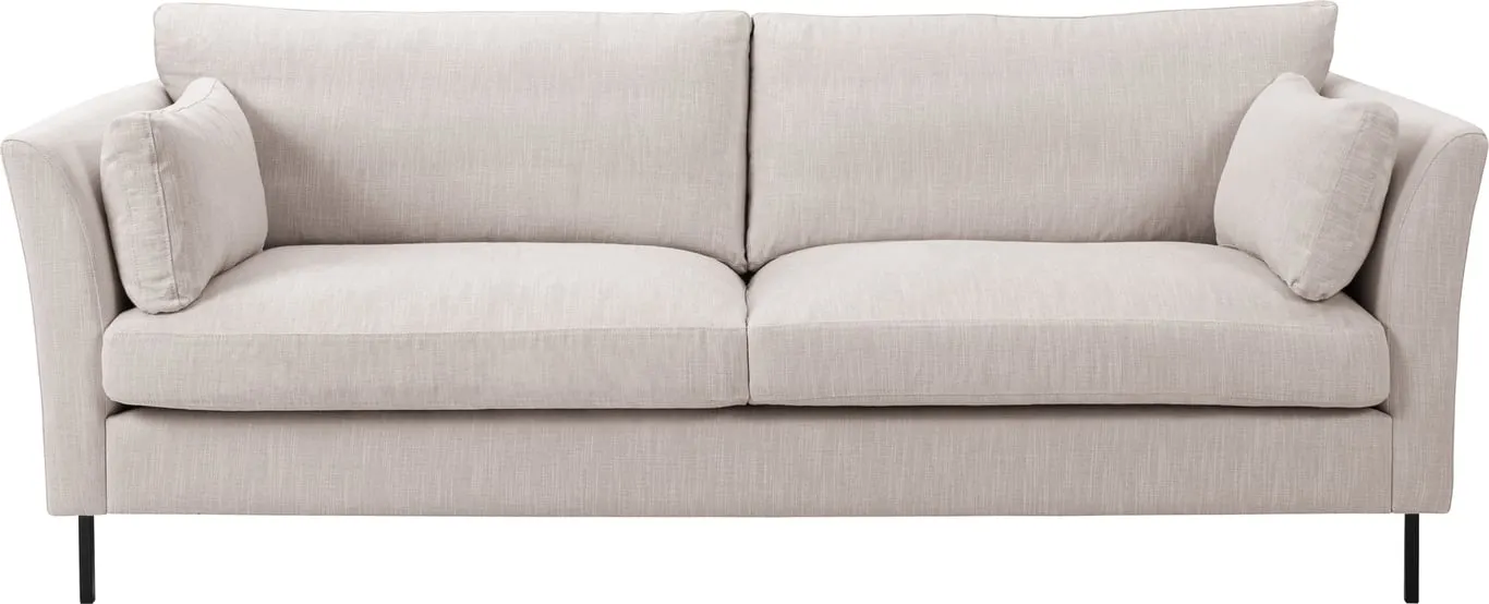Sone dyp 3-seter sofa Modulsofa. 3 seter i stoff Lava uni, armlene W5, med duntopp.