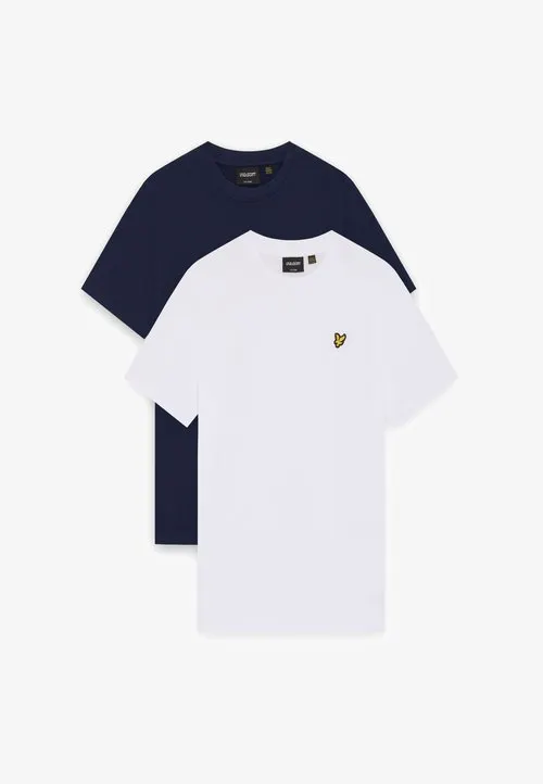 2 PACK - T-shirts - navy/white