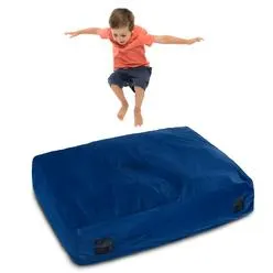 thinkstar 48" x 36" Crash Pad Sensory Mat w/ Foam Blocks and Washable Velvet Cover B...