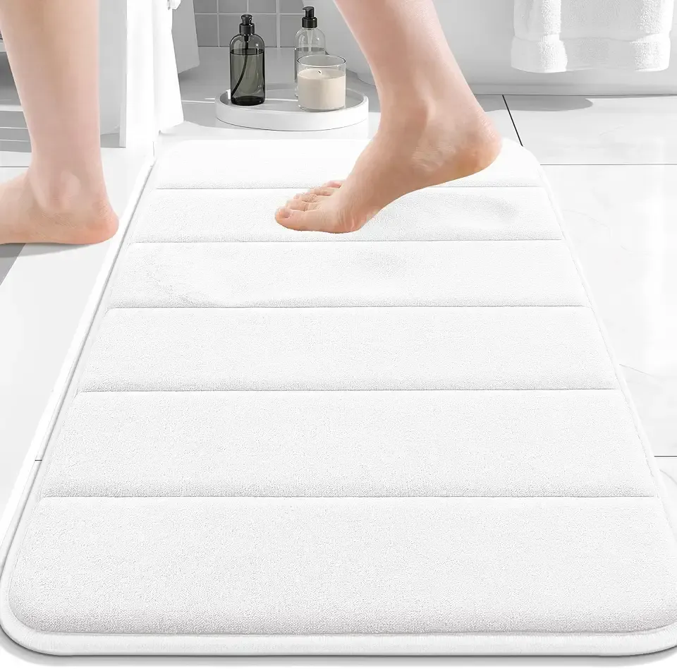 Buganda Memory Foam Bath Mat 24 x 16, Ultra Soft Absorbent Bathroom Rugs
