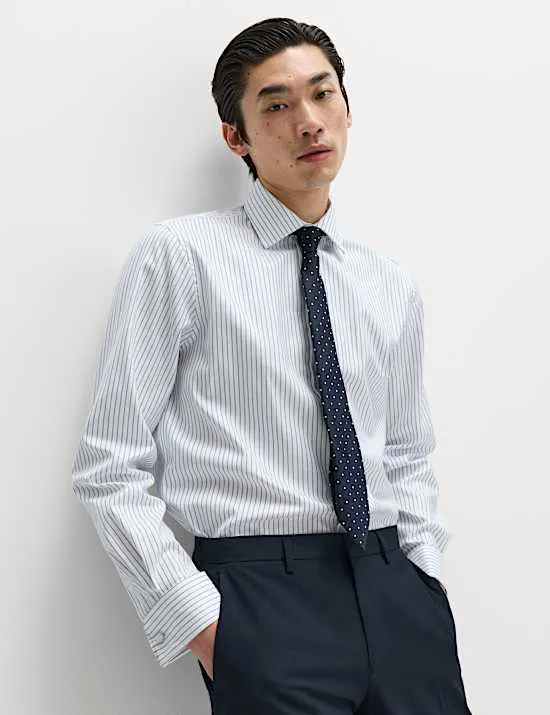 Regular Fit Luxury Pure Cotton Striped Shirt