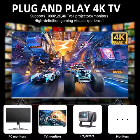 2026 Retro Gaming Console, 4K HD Output Game Stick Pro with 40,000+ Classic Titles and 23 Emulators with Dual 2.4G Controllers