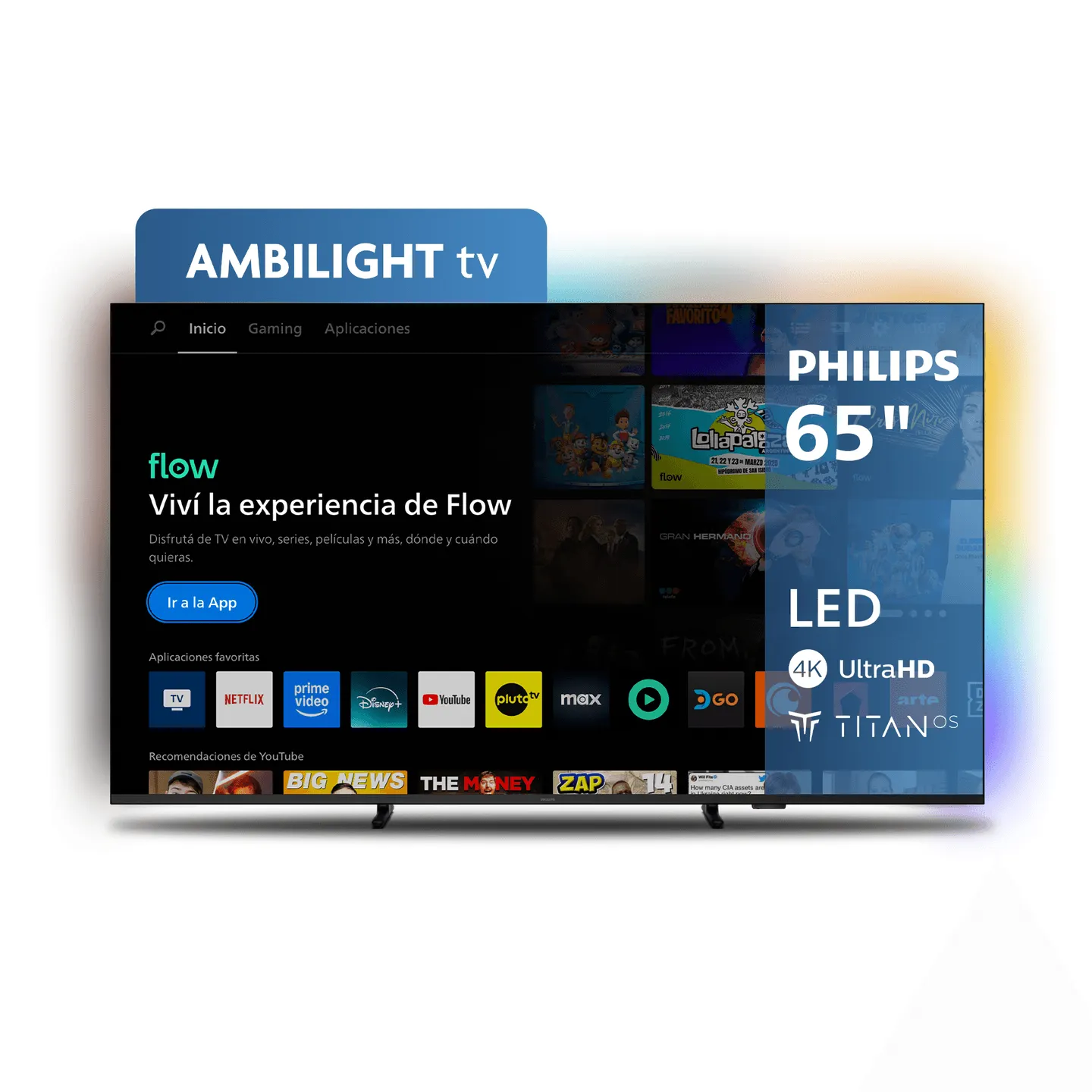 Smart TV 65'' Philips 4k 65PUD8100/77 Titan OS
