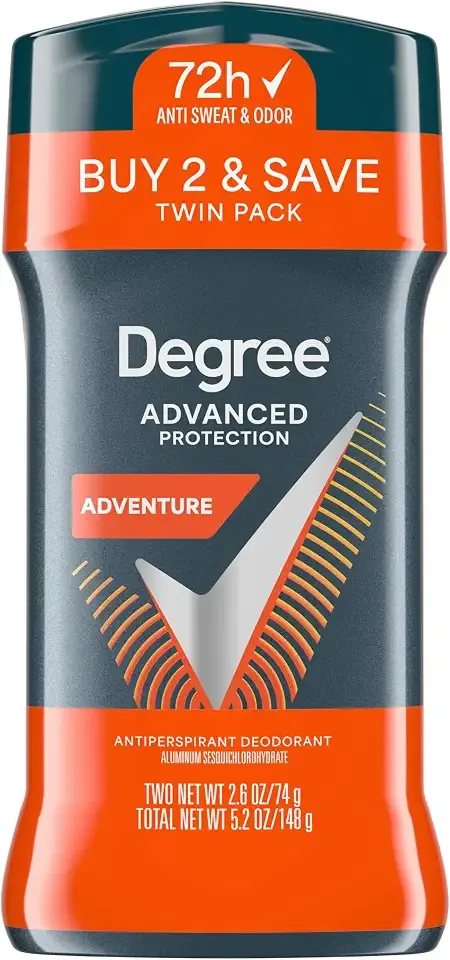 Degree Men Advanced Antiperspirant Deodorant, Adventure, 2-Pack, 2.7 oz