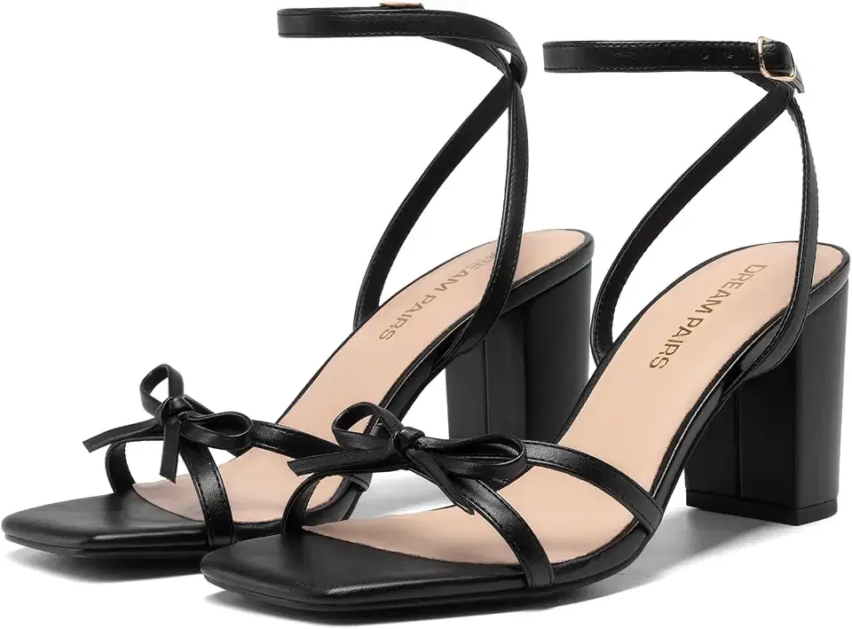 Women's Elegant Bow Strappy Block Heel Sandals