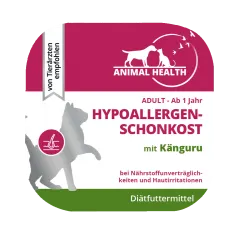 ANIMAL HEALTH Hypoallergenschonkost mit Känguru für Katzen 16 x 100 g