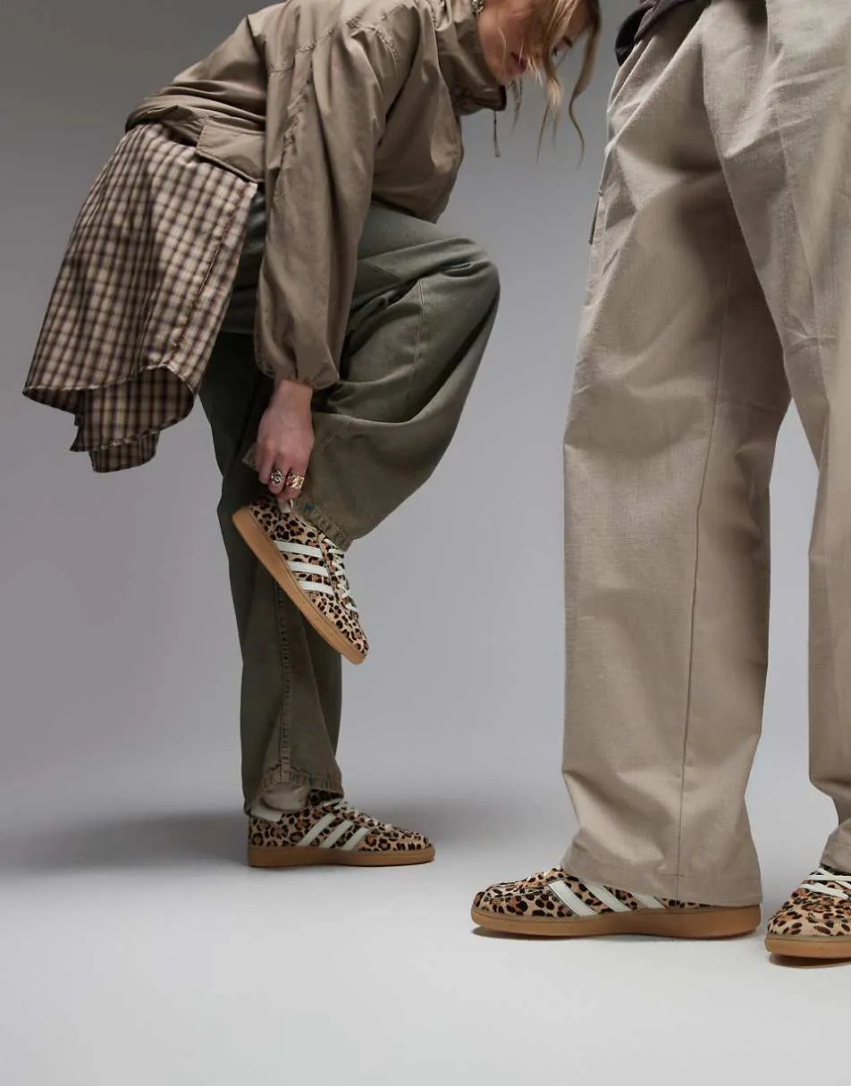 adidas Originals Handball Spezial trainers in leopard print with gum sole