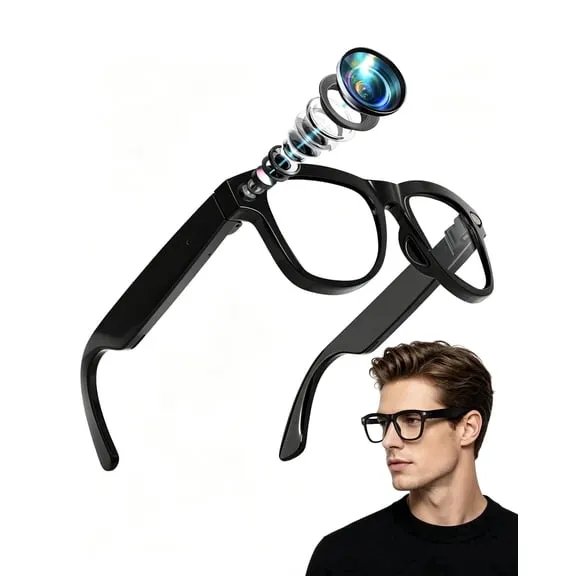 Clearance AI Smart Glasses with 8MP 4K Camera Glasses, 2026 1200P Video Recording Glasses for Women & Men, 139 Languages Real-Time Translation, Voice Assistant, Open-Ear Audio for Travel, Meetings & Vlogging $79.99 Was $279.99