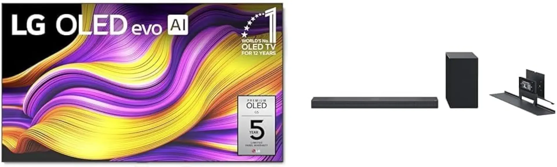 LG 97-Inch Class OLED evo AI 4K G5 Series Smart TV (OLED97G5WUA, 2025) + SC9S 3.1.3-Channel Dolby Atmos Soundbar Bundle