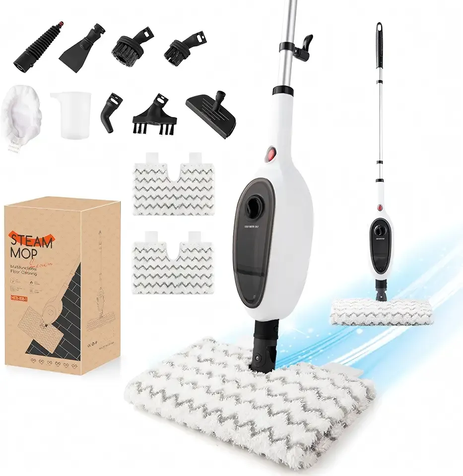 Steam Mops for Floor Cleaning, Unique Double-Sided Flip Design, 15 Seconds Fast Heating,10-in-1 Steam Cleaner for Kitchen, Living Room Wood Floor Tile Cleaning