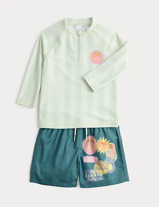 2-teiliges Bade-Outfit mit Obstmotiv (2–8 Jahre)