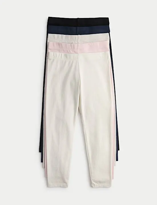 5er-Pack Leggings mit hohem Baumwollanteil (2–8 J.)