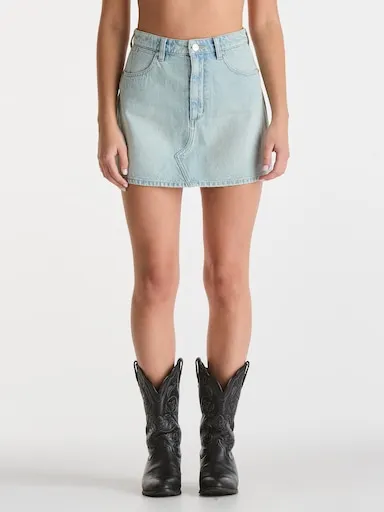 Wrangler Repair Mini Skirt In Bleach