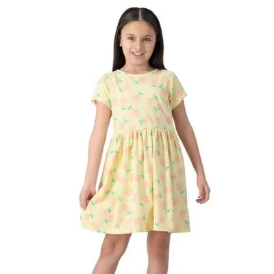 Vestido Fantastic Niña Fullprint Flores Ajuste En Cintura