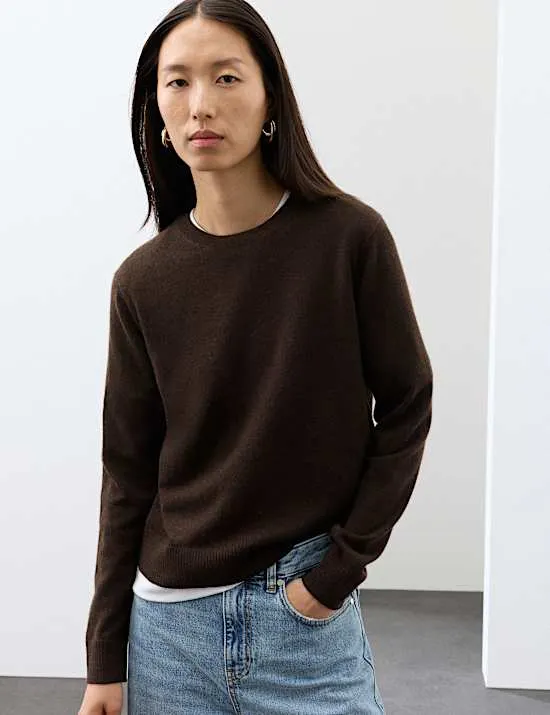 Pullover aus reinem Kaschmir mit Rundhalsausschnitt