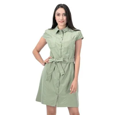 Vestido Mxstaza Mujer Manga Corta Cuello De Camisa